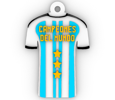 Argentina campeão t shirt Catar 2022 3 estrelas messi mundo copo fifa 3d print model - Mito3D