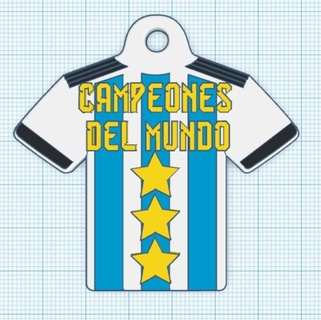 argentina mundo campeones t shirt llavero campeón 3 estrellas 3d print model - Mito3D