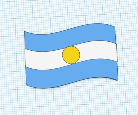 argentin drapeau bijoux argentine cocarde 3d print model - Mito3D