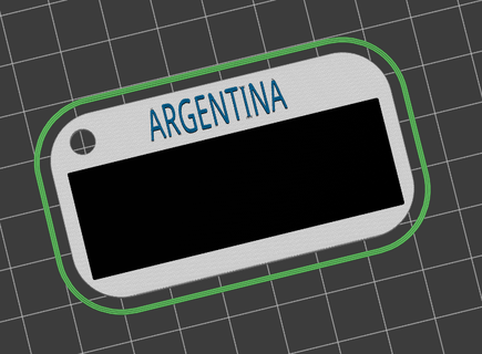 argentine patent key ring keychain argentina 3d print model - Mito3D