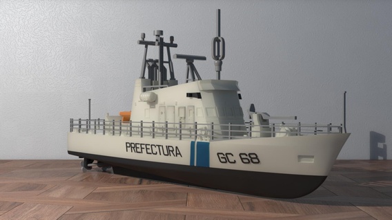 argentine prefecture ship boat sea argentina shipyard bridge bow stern marina war military captain sailor 3d print model - Mito3D