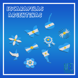 argentinisch Abzeichen Kokarde Argentinien Patriotismus 25may celesteyblanco traditionell Sol Mayo Heimat 3d print model - Mito3D