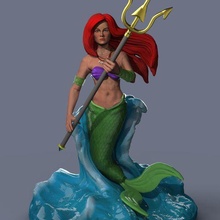 Ariel guerrier princesses 3d print model - Mito3D