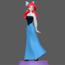 ariel blue dress mermaid disney princess animation 3d print art character cute girl 3d print model - Mito3D