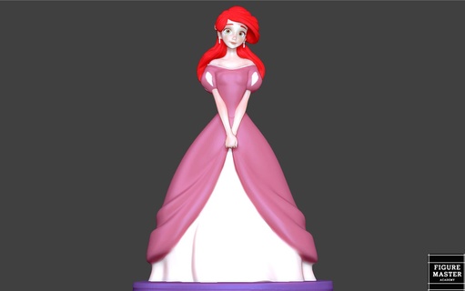 Ariel vestir sereia Disney Princesa animação 3d impressão personagem fofa menina 3d print model - Mito3D