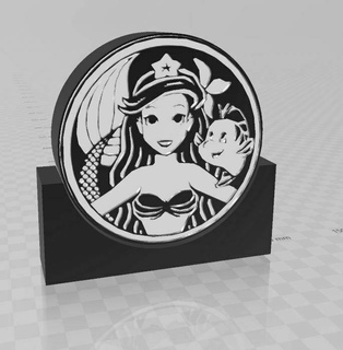 Ariel luminária carta decoração Projeto Disney amar preços 3d print model - Mito3D