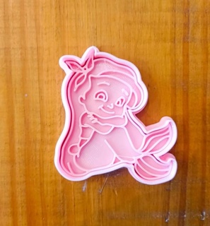 ariel little mermaid - cookie cutter cutting 3d print model - Mito3D