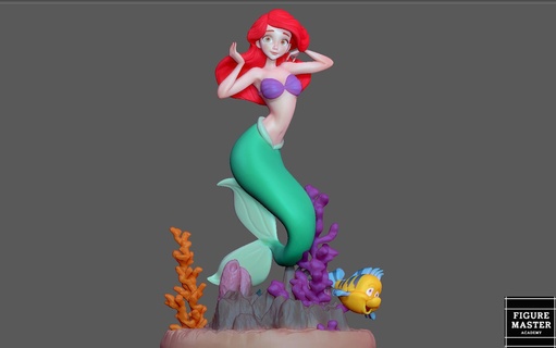 Ariel Meerjungfrau 2 Disney Animation Charakter Statue Prinzessin 3d drucken niedlich Mädchen 3d print model - Mito3D