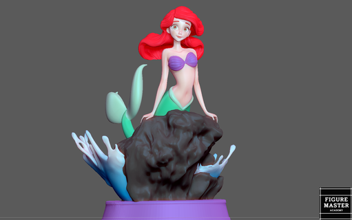 Ariel Sirène 3 disney animation personnage statue Princesse 3d impression 3d print model - Mito3D