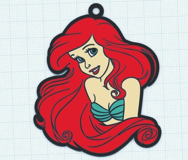 Ariel küçük Deniz Kızı anahtar yüzük Disney hediye anahtarlık 3d baskı deniz okyanus prenses renkli güzel moda karakterler karikatür yaratıcılık orijinal eğlence aksesuar cazibe 3d print model - Mito3D