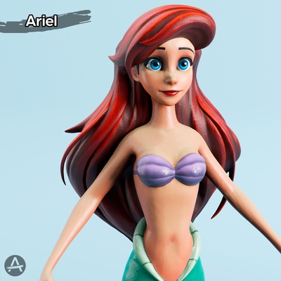 ariel sirena disney principessa gioco giocattolo ragazzi ragazzo acqua mare 3d print model - Mito3D