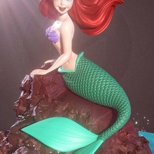 ariel stl the mermaid 3d_printing 3d print model - Mito3D