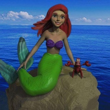 Ariel Deniz Kızı Disney prenses deniz sebastian 3d print model - Mito3D