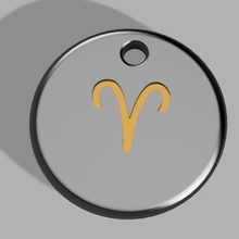 aries astro keychain jewelry key ring ram 3d print model - Mito3D