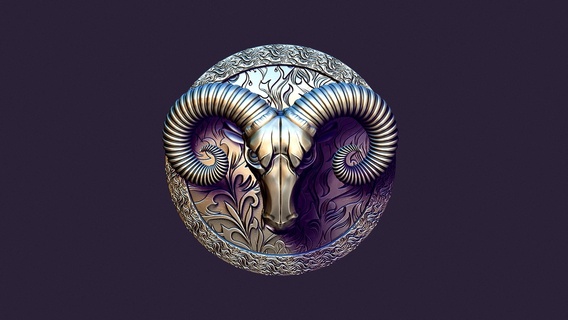 aries medallion casting Jewelry taurus ram goat buckle pendant coulomb pendent gold silver jewelry jewellery jewel necklace printable brooch pendants 3d print model - Mito3D