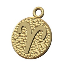 Ariete cartello moneta pendente fascino 3d Stampa modello gioielleria zodiaco oroscopo martellato stampabile collana astrologico braccialetto 3d print model - Mito3D