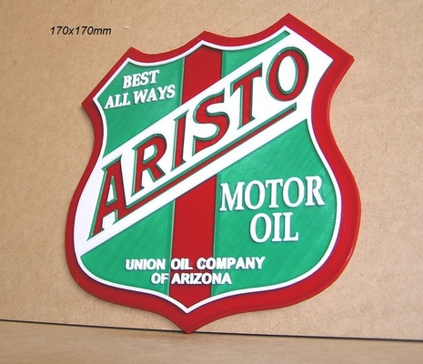aristo kartel sıvı yağ kayganlaştırıcı benzin istasyonu nostaljik toplama impresion3d coche sanat automovil letero etiket logotipo amerika uzun tamir etmek nişan 3d print model - Mito3D