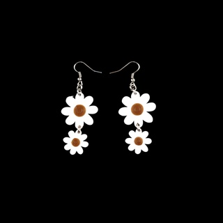 aritos de margarita earrings flowers doubles flower pending margaritas 3d print model - Mito3D