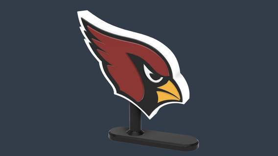 arizona cardinals nfl stand logo football usa upcrid art gadget decor gaming room easy print support 3d print model - Mito3D