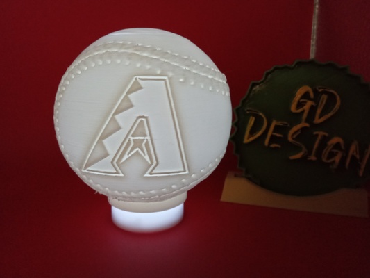 arizona diamondback mlb 3d baseball light tealight reading party nightlight office kids room art decor man cave she sports game 3d print model - Mito3D