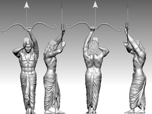 arjun ji dios hindú mahabharath arjunji arjuna estatua estatuajaipurarjun 3dmodel 3dprinting 3dprint 3d print model - Mito3D