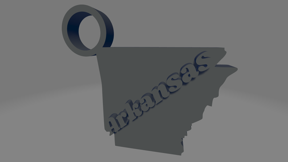 Arkansas anahtarlık anahtarlar Amerika Birleşik Devletleri eyaletler durum hatıra Amerikan küçük Kaya kale demirci Fayetteville 3d print model - Mito3D