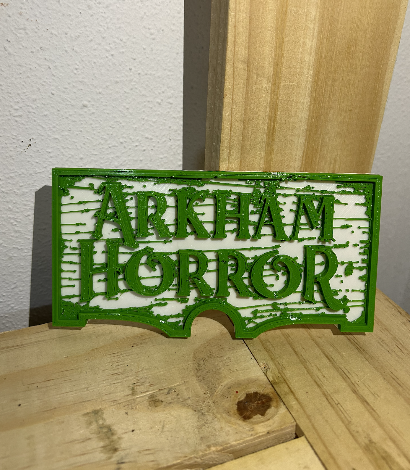 Arkham korku logo Lovecraft yazı tahtası oyun 3D print model - Mito3D