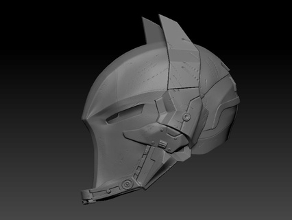 Arkham Caballero casco 3d impresión difícil superficie 3d print model - Mito3D
