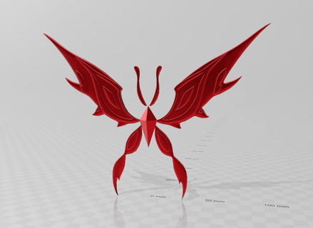 arlequim borboleta Genshin impacto cosplay 3d print model - Mito3D