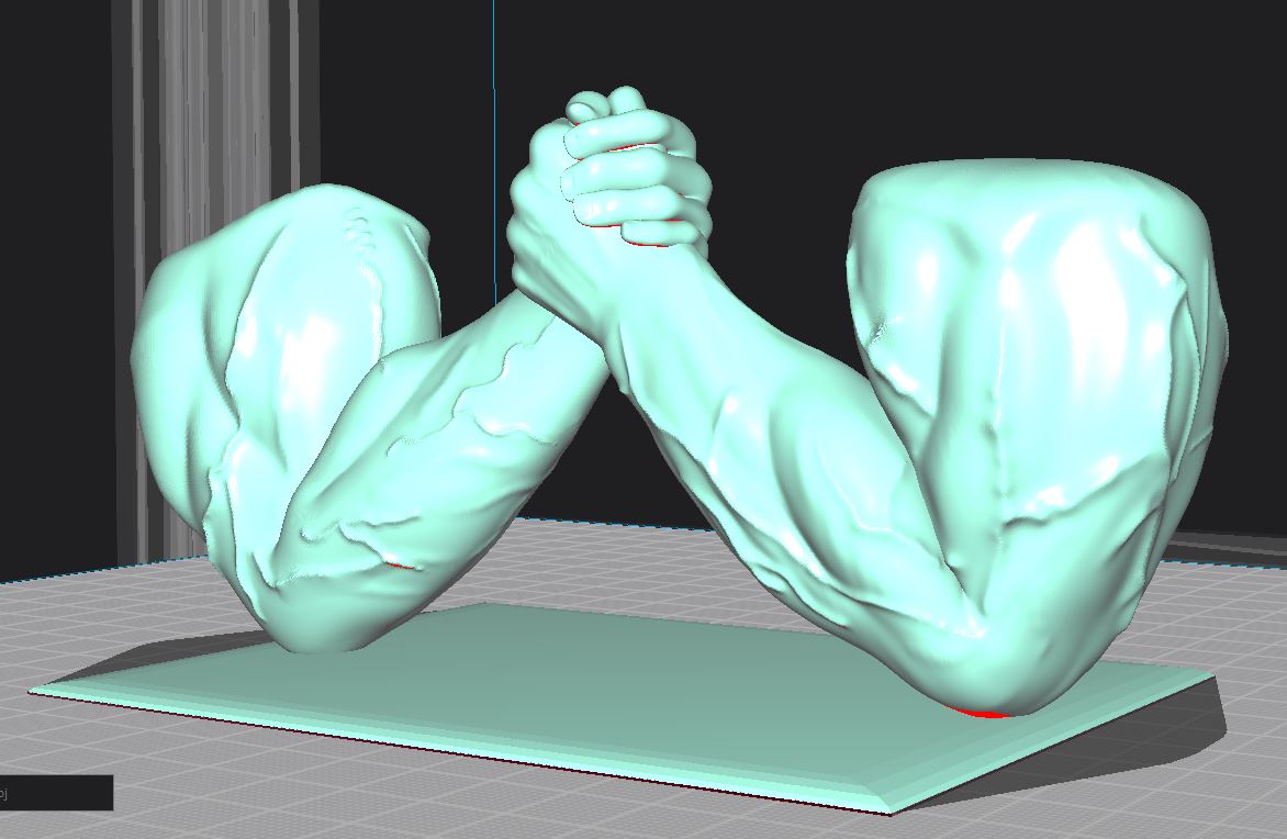 braccio wrestling trofeo braccia bicipite 3D print model - Mito3D