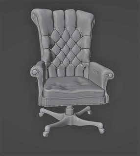 armchair 1 35 office furniture 72 ww2 3d print model - Mito3D