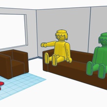 armchair sofa playmobil game toy 3d print model - Mito3D