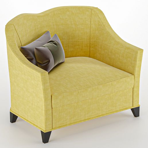 armchair yellow architecture furniture interior design modern chair room living sofa houseware 3D print model - Mito3D