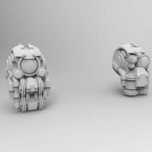 armor-bearer steampunk heads 28mm tabletop games 3d print model - Mito3D