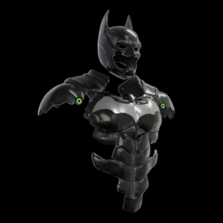 armadura batman disfraz máscara capucha cosplay Arkham Gotham historietas dc Caballero oscuro imprimible bufón cuello hombro torso 3d print model - Mito3D