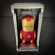 armor booth diorama - mini included iron man wekster 3d print model - Mito3D