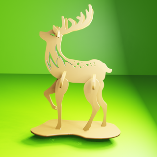 armored deer animal assemblable 3d print model - Mito3D