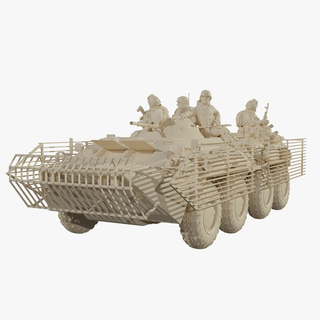 blindado pessoal transportadora btr 80 barras jogos militares exército tanque montagem MBT russo passatempo guerra Panzer brinquedo soldado grades 3d print model - Mito3D