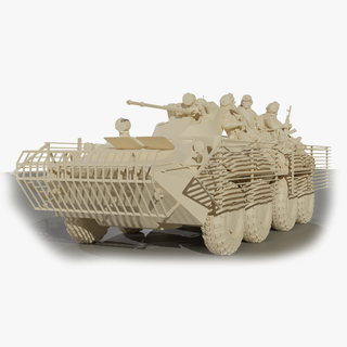 blindado pessoal transportadora btr 82a barras militares exército tanque 80 montagem MBT russo passatempo guerra Panzer brinquedo soldado grades 3d print model - Mito3D