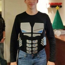 armored shirt fashion abs armor bionic chest hex sides spinal cord spine t-shirt tshirt xdr4g0nx costume 3d print model - Mito3D