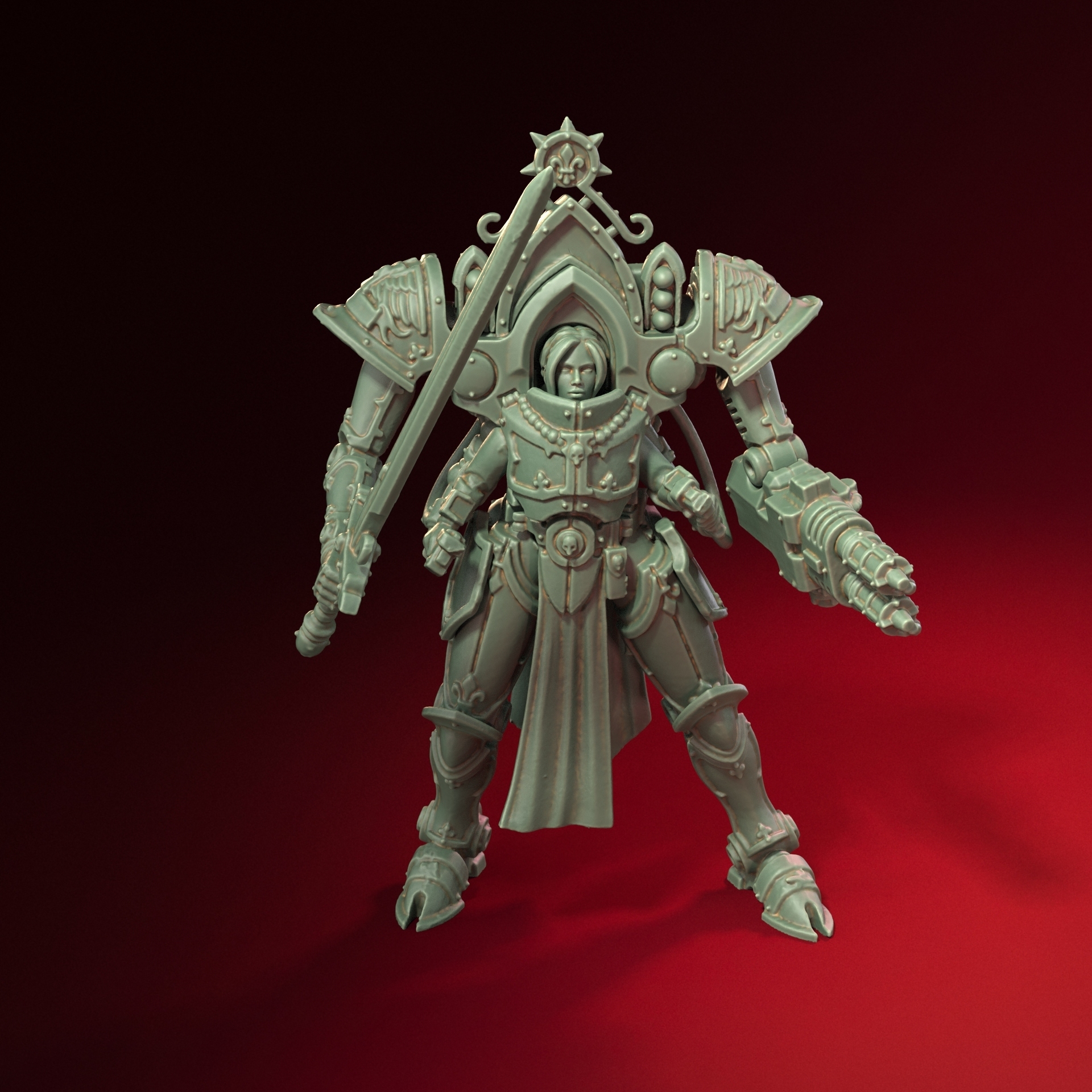 armored suit space nuns v2 Game war hammer mini 28mm of sororitas followers paragon warsuits dreadnought marines 3D print model - Mito3D