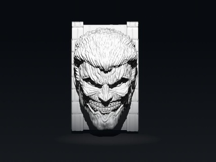 armored titan bust face 3d printing sculpture 3dprint attack head 3d print model - Mito3D