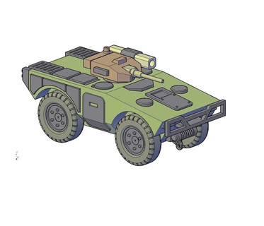 gepanzert Fahrzeug Modell 12 3d print model - Mito3D