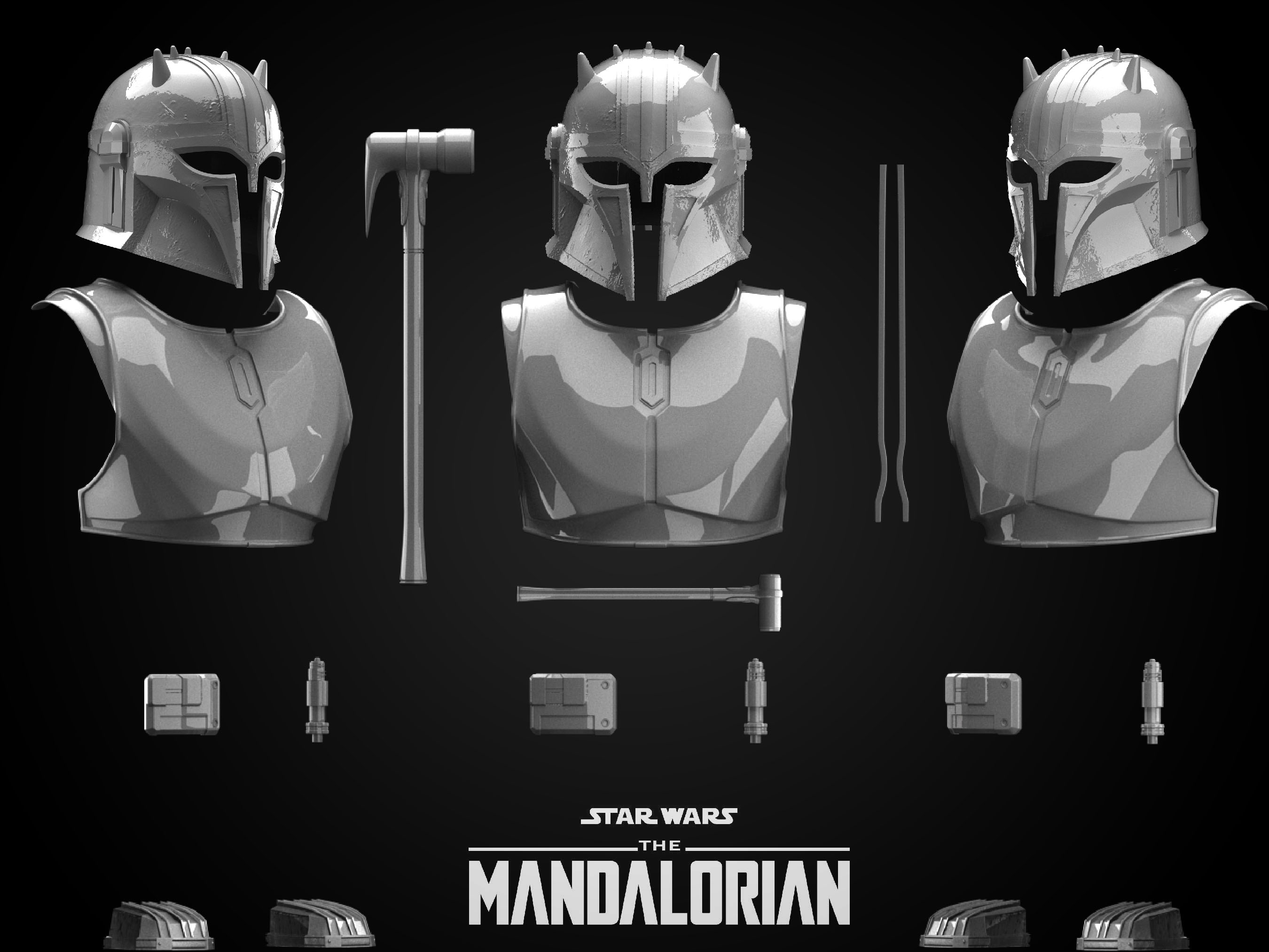 armorer armor helmet mandalorian star wars 3D print model - Mito3D