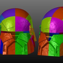 armurerie chevaliers ren casque endommagé impression 3d modèle jeu de star wars sci-fi gratuite cosplay le costume film 3d print model - Mito3D