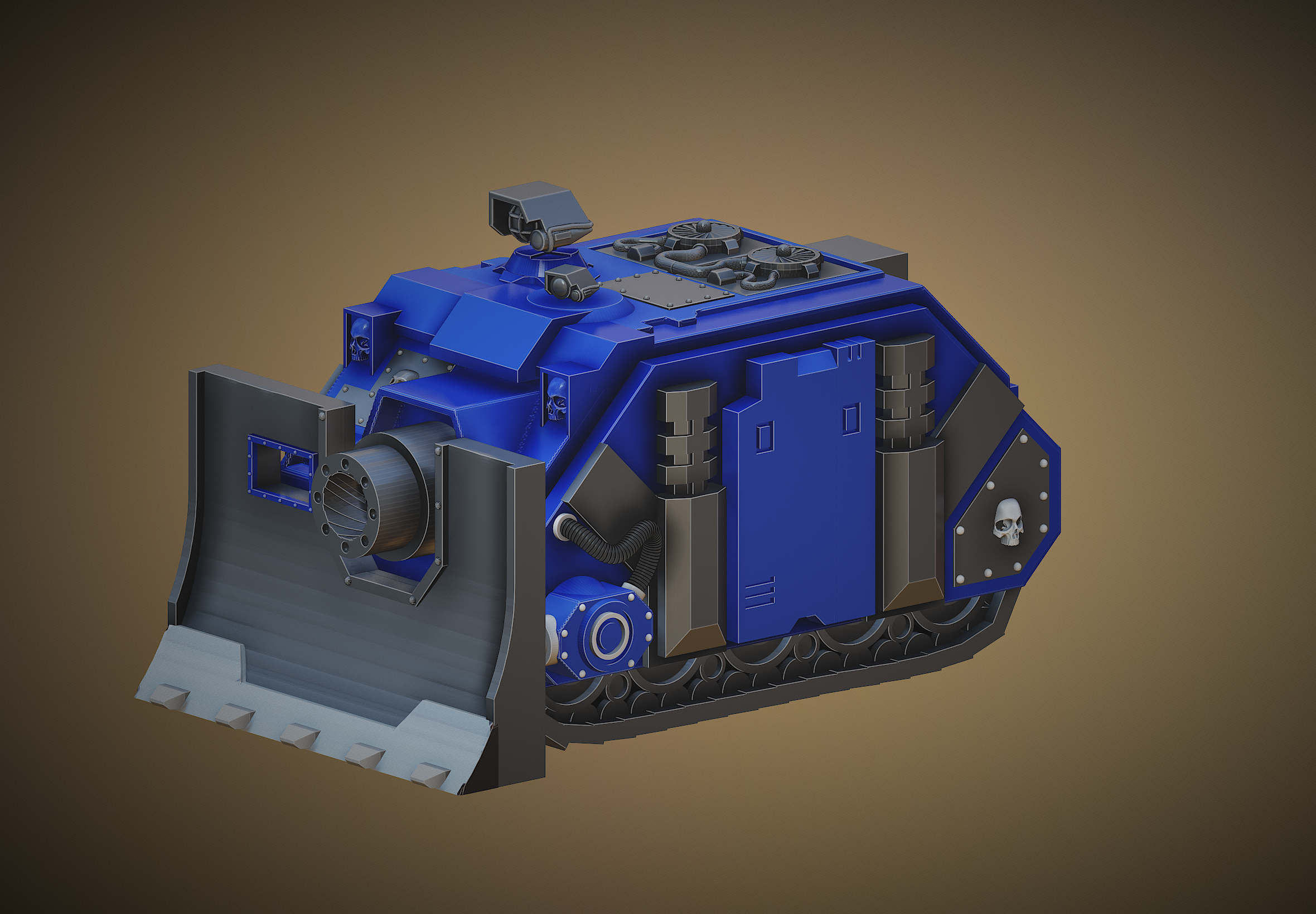 zırhlı pulluk tank Warhammer 40k hakkını koruyan araç arazi kanon 3D print model - Mito3D