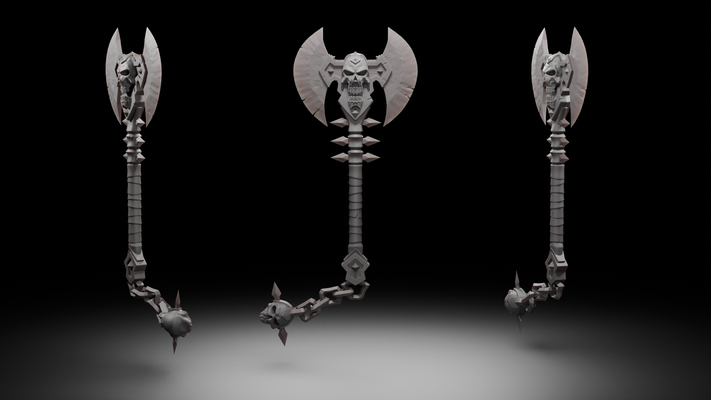 bras guerrier artefact arme monde of warcraft jeu épée ax horde alliance sensationnel 3d print model - Mito3D