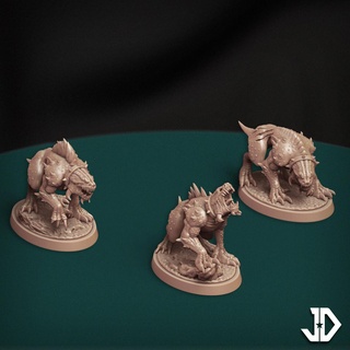 army chaos - 3 warmastiff pack Game fantasy mini miniatures rpg war tabletop wargame dnd mastiff creatures dadomo 3d print model - Mito3D