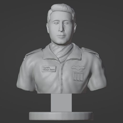 Armee Person Büste indisch Kapitän Vikram 3D print model - Mito3D