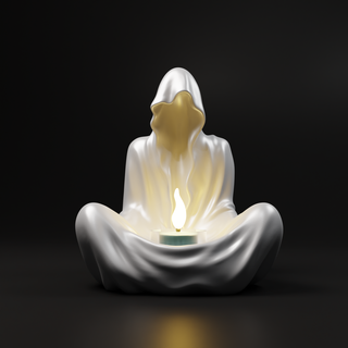 aromatherapy candlestick candle holder soul wizard statue sculpture room home decorations buddha yoga 3d print model - Mito3D